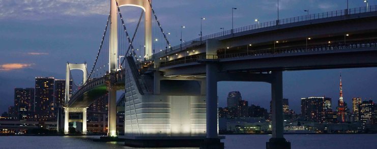 Japan Tokyo Odaiba Daiba Park Rainbow Bridge