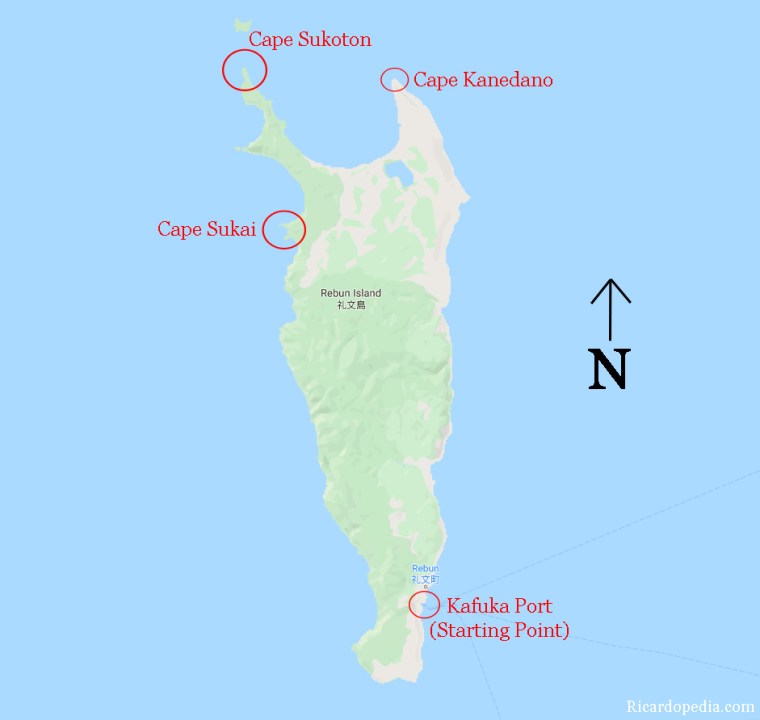Japan Hokkaido Rebun Island Map