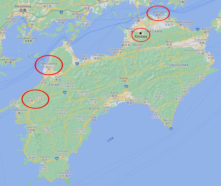 Japan Shikoku Map