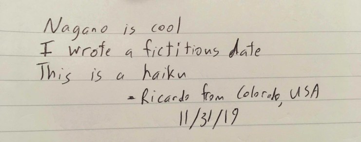 Japan Nagano Haiku